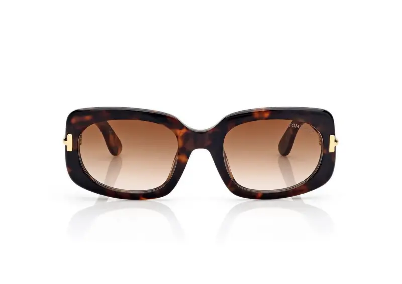 ICON RECTANGULAR SUNGLASSES DARK HAVANA online