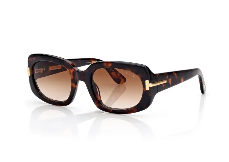 ICON RECTANGULAR SUNGLASSES DARK HAVANA online