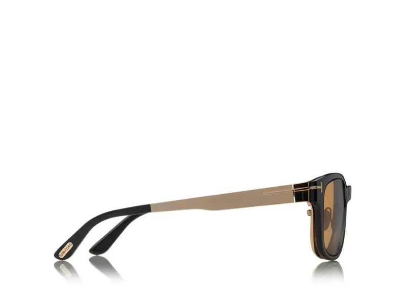 SOFT SQUARE OPTICAL FRAME WITH MAGNETIC CLIP GOLD/HAVANA online