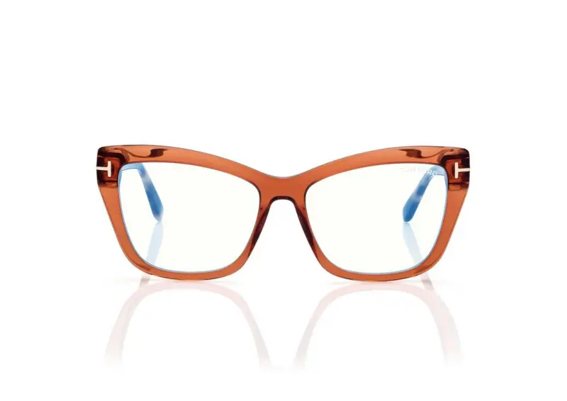 BLUE BLOCK SQUARE CAT EYE OPTICALS BROWN online