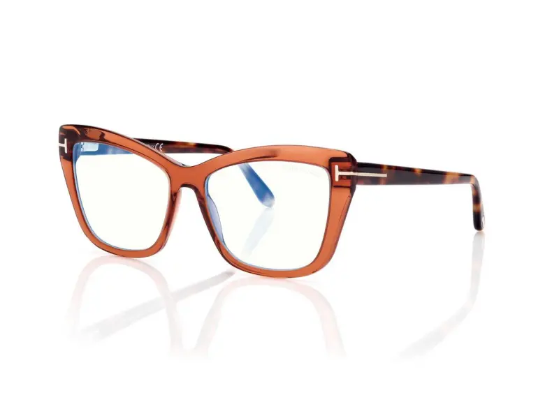 BLUE BLOCK SQUARE CAT EYE OPTICALS BROWN online