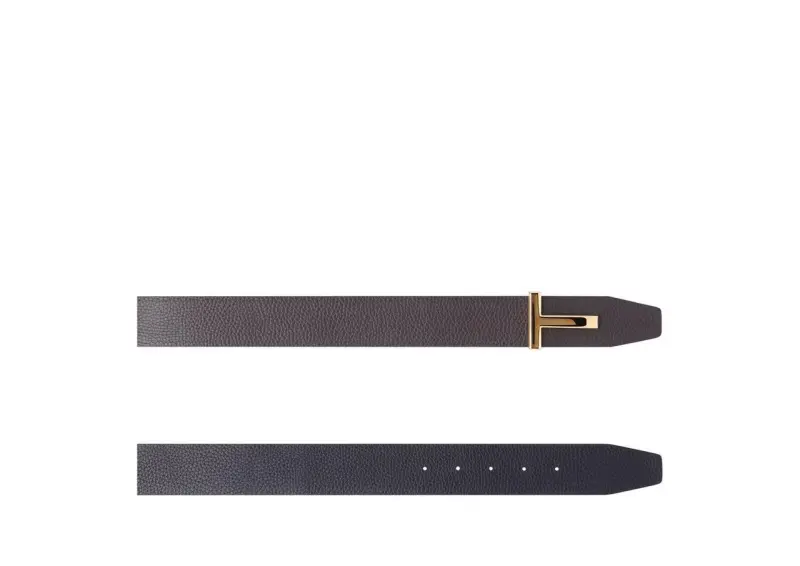 SOFT GRAIN LEATHER T ICON BELT BROWN + BLACK online