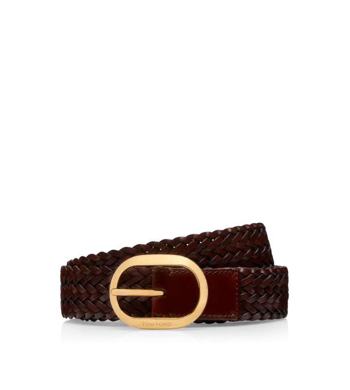 WOVEN LEATHER OVAL BELT online
