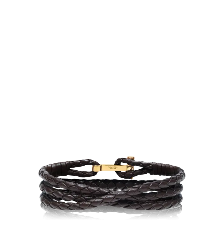 BRAIDED LEATHER T BRACELET online