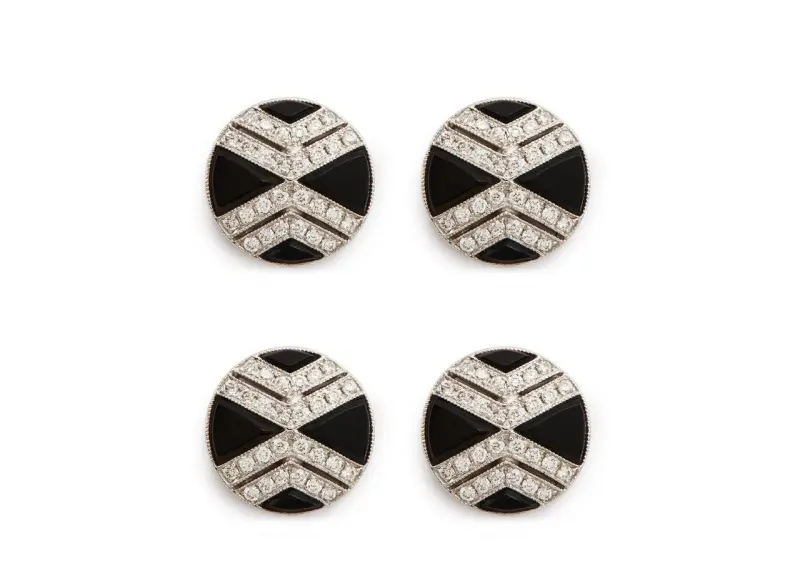 DIAMOND ONYX ROUND STUDS WHITE GOLD online
