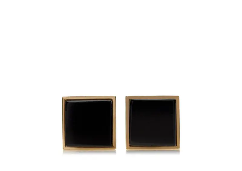 GOLD AND ONYX SQUARE CUFFLINKS GOLD/ONYX online