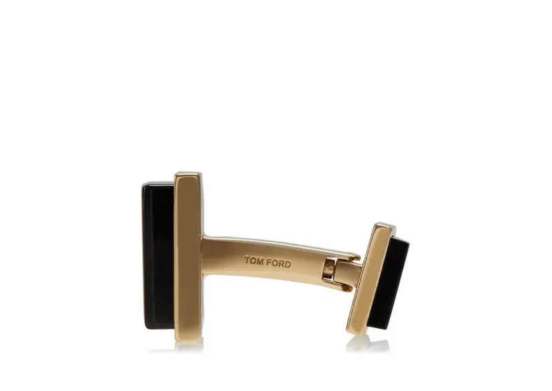 GOLD AND ONYX SQUARE CUFFLINKS GOLD/ONYX online