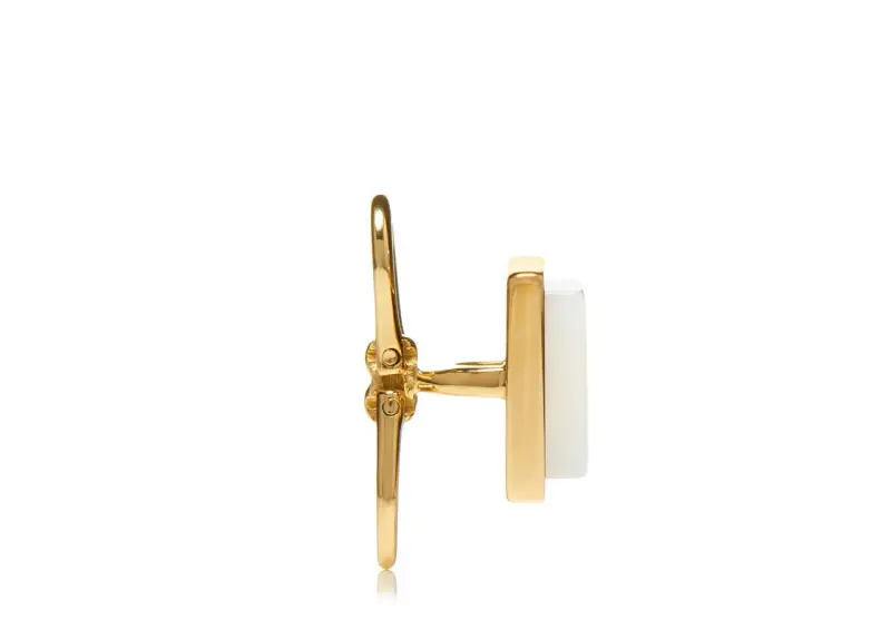 GOLD AND PEARL SQUARE STUDS GOLD/PEARL online