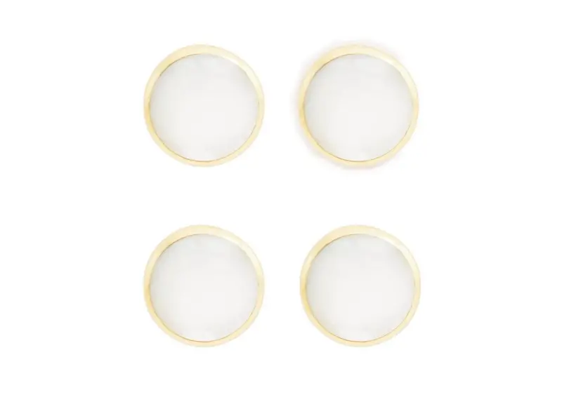 MOTHER OF PEARL ROUND SHIRT STUDS GOLD/PEARL online