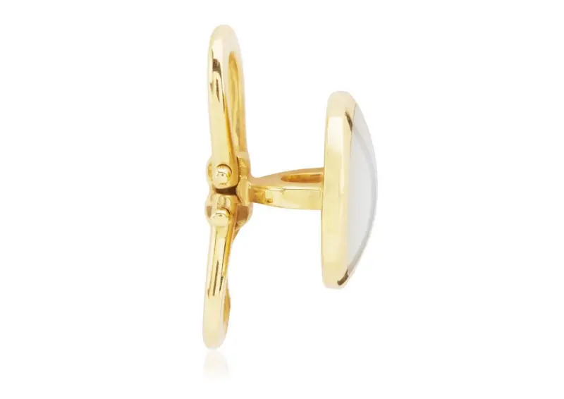 MOTHER OF PEARL ROUND SHIRT STUDS GOLD/PEARL online