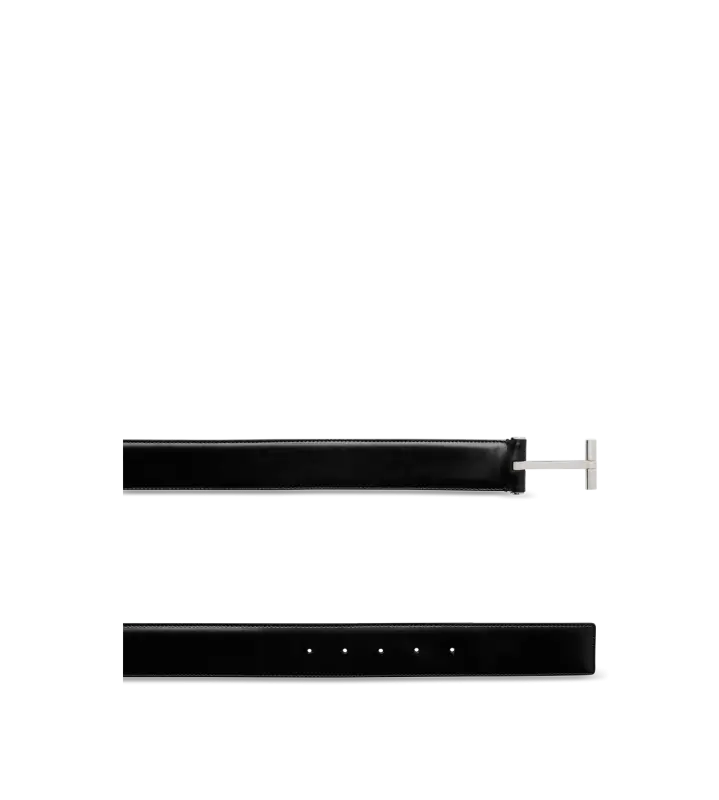SMOOTH LEATHER T BELT BLACK online