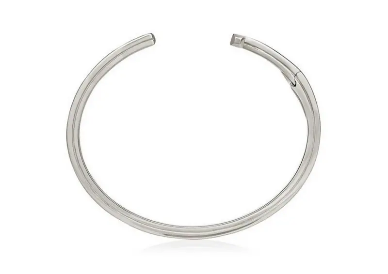 STRIPED T BRACELET WHITE GOLD online