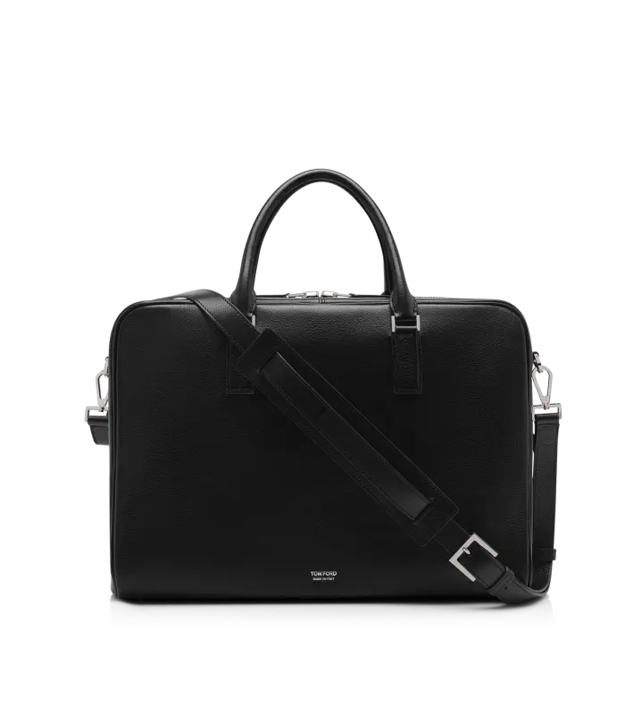 GRAIN LEATHER MINIMAL BRIEFCASE BLACK online