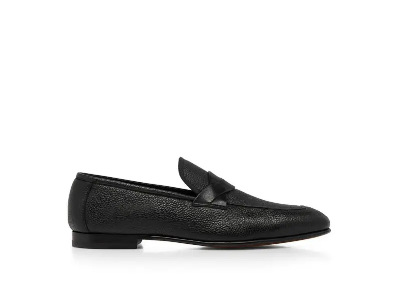 GRAIN LEATHER SEAN TWISTED BAND LOAFER BLACK online