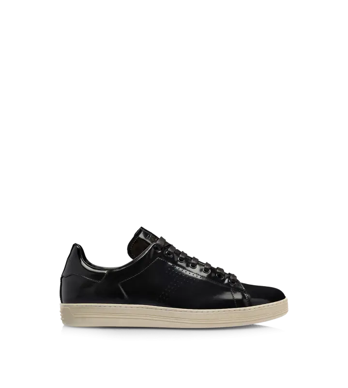 HIGH SHINE LEATHER WARWICK SNEAKER BLACK + CREAM online