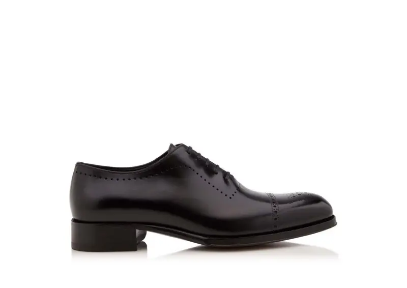 BURNISHED LEATHER EDGAR BROGUE LACE UP BLACK online