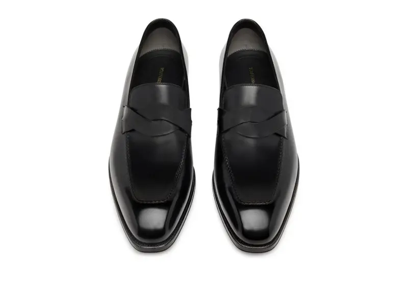 BURNISHED LEATHER ELKAN TWISTED BAND LOAFER BLACK online