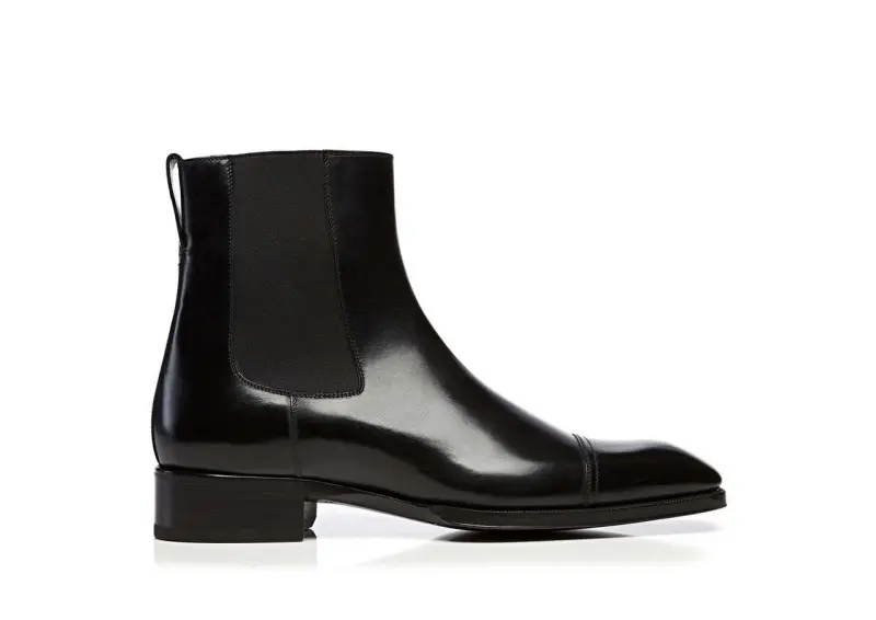 BURNISHED LEATHER GIANNI ANKLE BOOT BLACK online