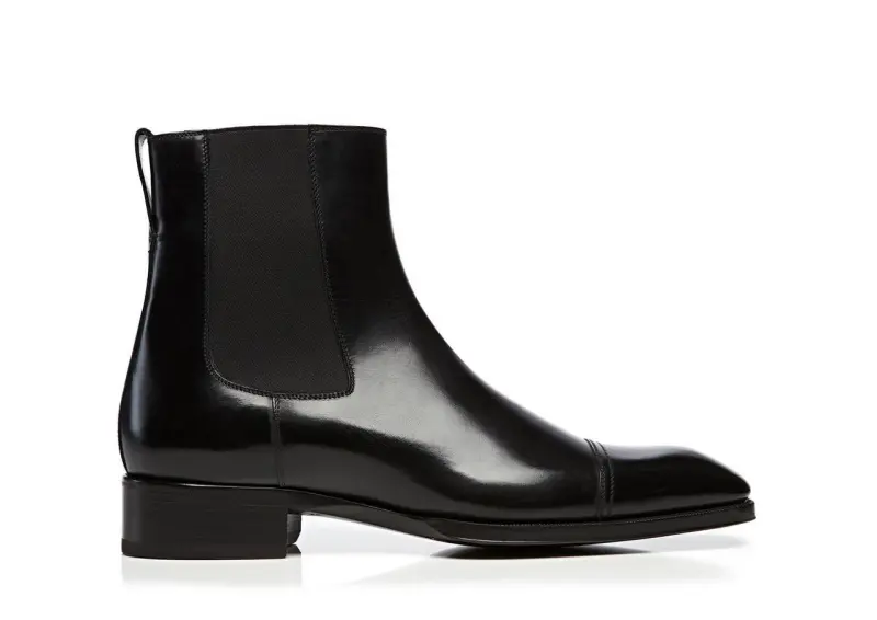 GIANNI LEATHER CAP TOE CHELSEA BOOT BLACK online
