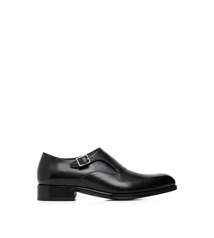 LEATHER EDGAR SINGLE MONK STRAP BLACK online
