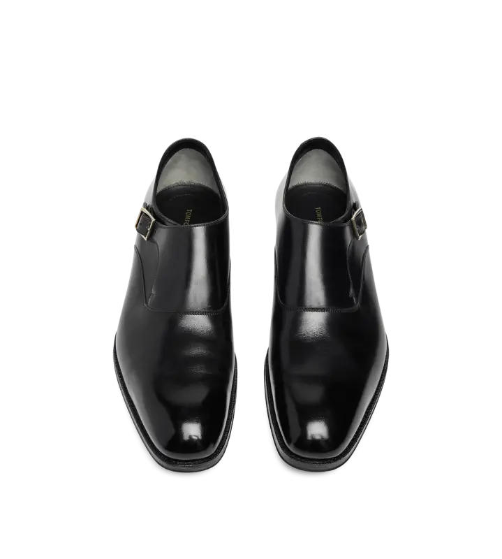 LEATHER EDGAR SINGLE MONK STRAP BLACK online