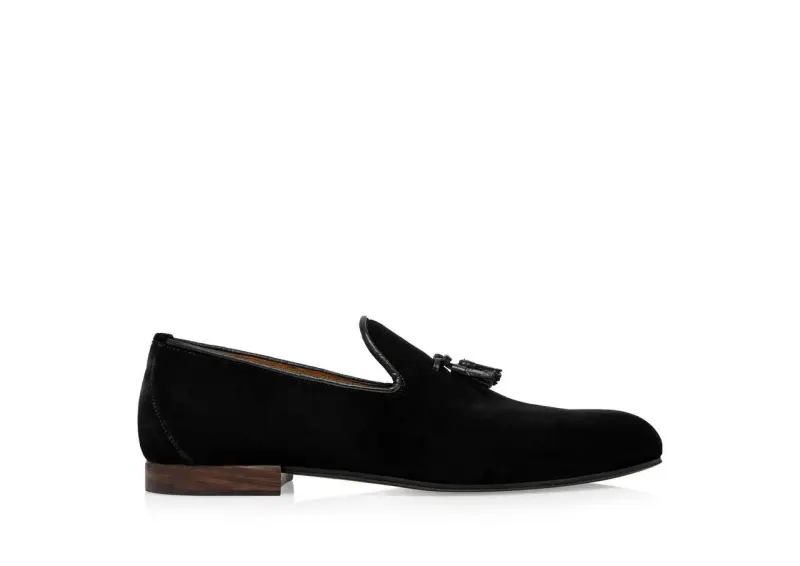 VELVET NICOLAS TASSEL SLIPPER BLACK online