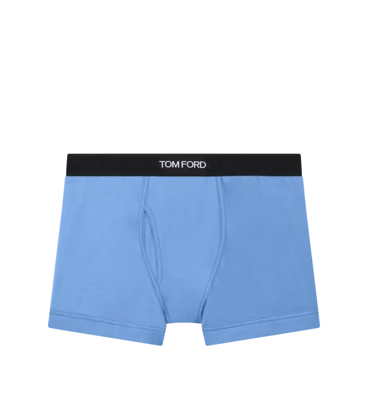 COTTON BOXER BRIEFS MID BLUE online