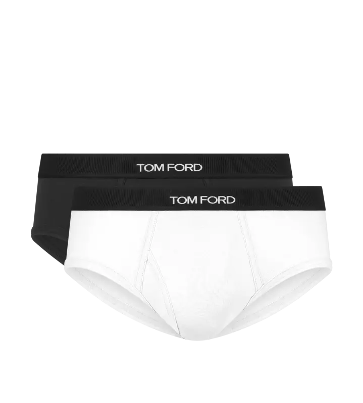 COTTON BRIEFS TWO PACK WHITE/BLACK online