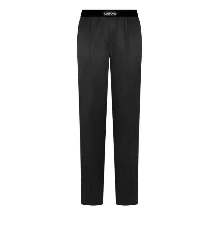 SILK PAJAMA PANTS BLACK online