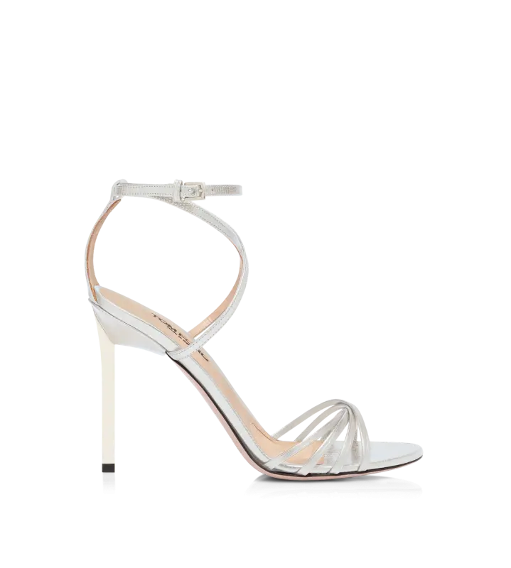 LAMINATED PRINTED LIZARD IDA SANDAL SILVER online