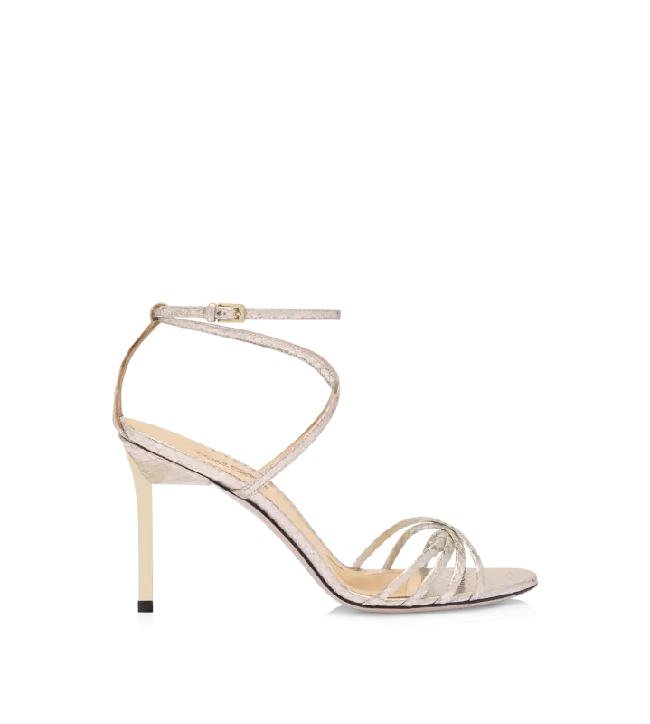 LAMINATED STAMPED PYTHON IDA SANDAL CHAMPAGNE online