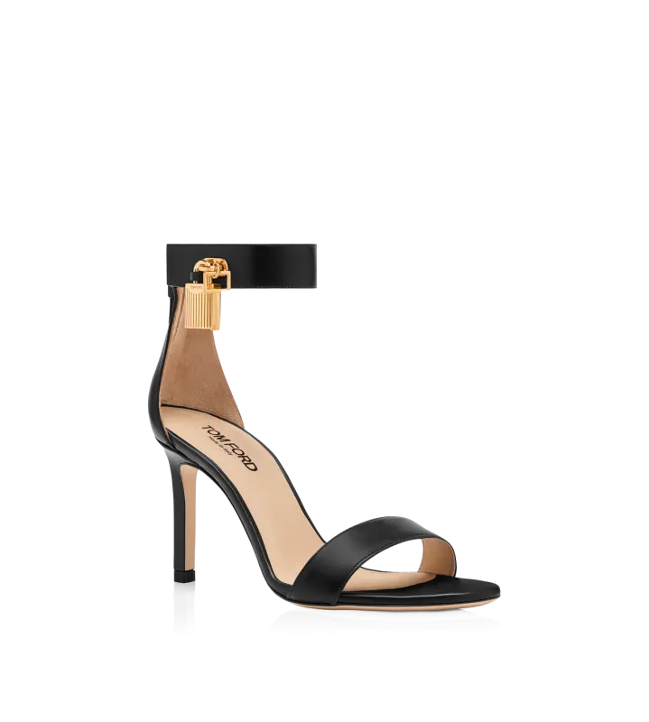 LEATHER PADLOCK SANDAL BLACK online