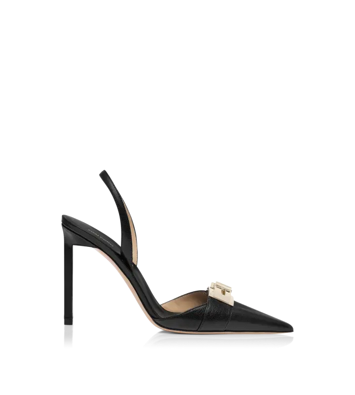 SUPPLE GRAIN LEATHER T LATCH SLINGBACK BLACK online