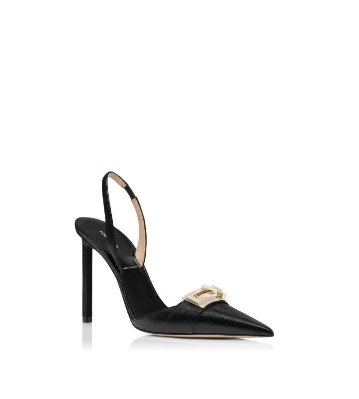SUPPLE GRAIN LEATHER T LATCH SLINGBACK BLACK online